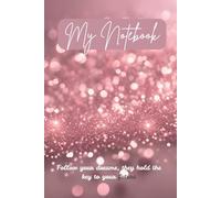 My Notebook - Follow your dreams, they hold the key to your future: Lined pages with pink glitter cover design