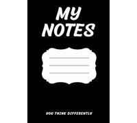 MY NOTES: Cuaderno para mujer y hombre, 100 páginas, cuaderno de tapa blanda con líneas para trabajar, estudios y tomar notas, tamaño (6" x 9") (15,24 mm x 22,86 mm)