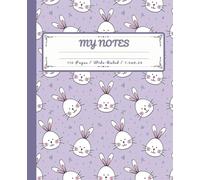 My Notes: Wide Ruled Notebook for Kids and Students: Cute & Adorable Bunny Pattern / Purple & Pink / School Notes / Journal / Gift for Kids & Students