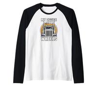 My Office Has 18 Wheels Semi Truck Driver Work Maglia con Maniche Raglan