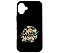 My Office Has Wings Remote Work Travel Freedom Custodia per iPhone 16 Plus