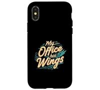 My Office Has Wings Remote Work Travel Freedom Custodia per iPhone X/XS
