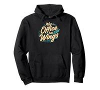 My Office Has Wings Remote Work Travel Freedom Felpa con Cappuccio