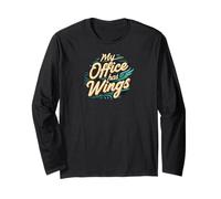 My Office Has Wings Remote Work Travel Freedom Maglia a Manica