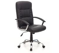 Sedia Poltrona Presidenziale direzionale da Ufficio Eco Pelle Leader Nera