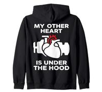 My Other Heart Is Under The Hood Quote Felpa con Cappuccio