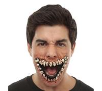 My Other Me - Applicazione unisex adulto di Bocca Gigante bianca. Un accessorio inquietante che aggiunge un effetto spettrale a qualsiasi caratterizzazione horror