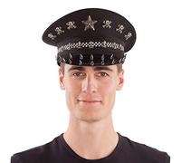 My Other Me - Berretto unisex adulto nero con teschi, stella, spiedini e motivo a quadri, taglia 58. Aggiungi un tocco ribelle e scuro al tuo stile in ogni occasione