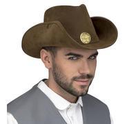 My Other Me - Cappello unisex adulto marrone 59 cm con logo a stella. Completa il tuo outfit occidentale con un tocco autentico e classico