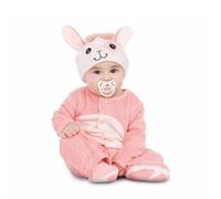 My Other Me - Costume Alpaca per neonato unisex in rosa con cappello, scimmia, scarpette, coda e ciuccio taglia 7-12 mesi Dolcezza e tenerezza nello stesso vestito!