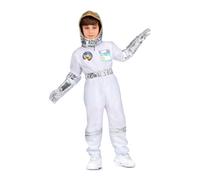 My Other Me - Costume astronauta per bambini, unisex, taglia 3-5 anni. Include tuta bianca con bande argentate, badge e badge identificativo, casco e guanti argentati pronti per il decollo.