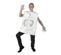 My Other Me - Costume Bidet Adulto Unisex, taglia M-L. Include salopette bianche con bidet e rubinetto in argento goffrato e dettagli di scarico neri. Distinguiti con questo costume originale