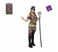 My Other Me Costume Cannibale Vodoo e Busta Coriandoli Vestito Carnevale Donna