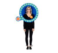 My Other Me - Costume Concorrente TV adulto unisex, taglia unica. Include biglietto per scrivere il nome, cerchio blu con lettere dell'alfabeto verde e cerchio segnalibro. Passa parola.
