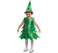 My Other Me - Costume da albero di Natale unisex per bambini, con cappello e vestito a forma di pino in verde, taglia 7-9 anni. Perfetto per illuminare qualsiasi festa di Natale