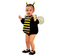 My Other Me - Costume da ape per bebè unisex, taglia 7-12 mesi. Include mutandina, fascia con antenne, abito nero e giallo con ali nere. Piccolo apice pronto a svolazzare con tenerezza.