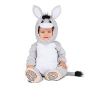 My Other Me - Costume da asino unisex per neonati bianco e grigio con cappello, tuta, coda e scarpine taglia 7-12 mesi. Trasforma il tuo piccolo nel compagno più tenero.
