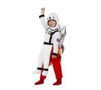 My Other Me - Costume da astronauta unisex per bambini in bianco e rosso con tuta, razzo, false gambe e cappello taglia 12-24 mesi Esplora l'universo con stile.