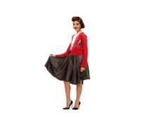 My Other Me - Costume da bambina anni '50 con vestito, cintura e giacca in nero e rosso, taglia 7-9 anni. Dai un tocco retrò alla tua festa con questo affascinante look classico