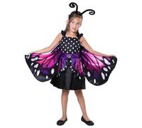 My Other Me - Costume da bambina di farfalla con abito con ali e copricapo in nero e rosa taglia 5-6 anni Lascia volare la tua immaginazione ad ogni festa!