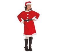 My Other Me - Costume da bambina di Mamma Noel con cappello, vestito e cintura in bianco e rosso, taglia 5-6 anni. Che la magia del Natale ti avvolgerà con gioia.