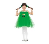 My Other Me - Costume da bambina Oscar lo scontroso verde con abito in tulle stile tutù e elastici taglia 5-6 anni. Perfetto per riempire di divertimento qualsiasi festa per bambini