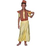My Other Me - Costume da bambino Aladino giallo con gilet, camicia, pantaloni, fascia e cappello taglia 7-9 anni. Sorprendi tutti con questo classico delle mille e una notte