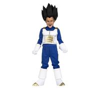 My Other Me - Costume da bambino Vegeta con maglietta, gilet, pantaloni, guanti e copristivali in blu e bianco, taglia 7-9 anni. Perfetto per scatenare il tuo potere Saiyan in ogni battaglia