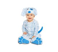 My Other Me - Costume da cane unisex con cappello, scimmia, coda e ciuccio in blu e bianco, taglia 0-6 mesi. Perfetto per le foto più adorabili dell'album di famiglia