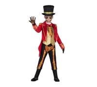 My Other Me - Costume da capo della pista con cappello, giacca, gilet con camicia, guanti, pantaloni e copristivali in rosso e oro taglia 7-9 anni. Scopri la magia del circo ad ogni passo