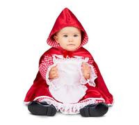 My Other Me - Costume da Cappuccetto con abito e mantello rosso, dettagli a quadri e grembiule con pizzo per bambina taglia 12-24 mesi. Perfetto per momenti indimenticabili