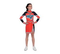 My Other Me - Costume da cheerleader per bambina con abito arancione e nero taglia 7-9 anni. Distinguiti ad ogni festa con il tuo stile unico