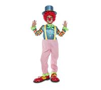 My Other Me - Costume da clown per bambini, unisex, con cappello, camicia e pantaloni con bretelle, in multicolore, taglia 10-12 anni. Perfetto per abbagliare in qualsiasi carnevale