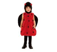 My Other Me - Costume da coccinella per bambini, unisex, con cappello e abito con ali nei colori nero e rosso, taglia 5-6 anni. Perfetto per carnevali pieni di gioia e sfilate colorate