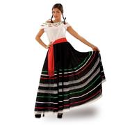 My Other Me - Costume da donna adulto messicana con abito e fascia in rosso e nero taglia S. Perfetto per una festa con stile e tradizione
