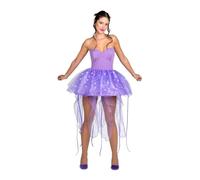 My Other Me - Costume da donna Medusa, taglia M. Include abito viola corto con scollatura senza spalline e gonna tentacoli in tulle e luci Brilla come una dea marina.