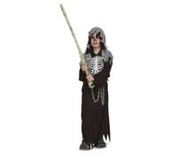 My Other Me - Costume da esecutore per bambino con tunica con cappuccio e cintura in nero e grigio taglia 7-9 anni. Perfetto per causare brividi ad Halloween