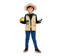 My Other Me - Costume da esploratore per bambini, unisex, taglia 3-5 anni. Include cappello beige, gilet con cerniera e 4 tasche, binocoli, bussola, fischietto, lente d'ingrandimento e adesivi