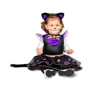 My Other Me - Costume da gatto per bambina con vestito, coda e fascia in nero e viola taglia 12-24 mesi. Perfetto per una giornata piena di magia e divertimento