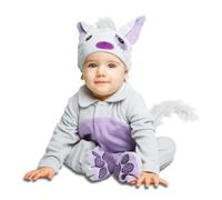 My Other Me - Costume da gatto unisex per neonato viola con cappello, scimmia, coda e ciuccio taglia 7-12 mesi. Rendi ogni giorno un'avventura felina adorabile