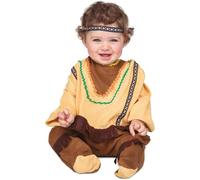My Other Me - Costume da indiano per bambino con tuta e fascia per la testa nei toni gialli e marroni taglia 12-24 mesi. Perfetto per le avventure più selvagge