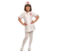 My Other Me - Costume da infermiera da bambina con copricapo e vestito in bianco e rosso, taglia 3-4 anni. Perfetto per giocare ad essere un'eroina della salute