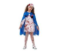 My Other Me - Costume da infermiera terrificante con cofia, mantello e vestito con grembiule in blu e bianco, taglia 5-6 anni. Spaventa tutti con il tuo tocco sinistro e affascinante