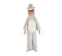 My Other Me - Costume da ippopotamo unisex per bambino con tuta con cappuccio in bianco e grigio taglia 3-4 anni. Perfetto per un'avventura nel mondo animale