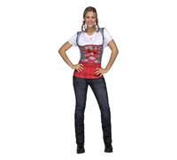 My Other Me - Costume da maglia Oktoberfest da donna adulta con maglietta stampata in rosso e bianco, taglia M. Perfetto per festeggiare in stile bavarese.