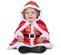 My Other Me - Costume da mamma Noel per bambina in bianco e rosso con vestito sottogonna e capelina con cappuccio taglia 24-36 mesi. Perfetto per abbracciare la magia natalizia