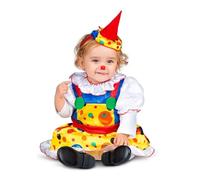 My Other Me - Costume da pagliassa per bambina con copricapo e abito multicolore a pois, bottoni grandi e bretelle taglia 12-24 mesi. Perfetto per le feste più colorate