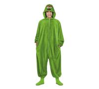 My Other Me - Costume da pigiama Oscar lo scoppiolo adulto unisex, taglia S, include tuta verde e cappuccio con faccia piena, cerniera ed elastici su polsini e caviglie. Licenza ufficiale Sesame