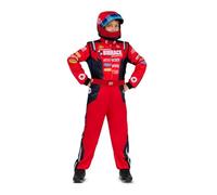 My Other Me - Costume da pilota unisex con tuta e casco in rosso per bambini taglia 10-12 anni Preparati per la gara più emozionante dell'anno.