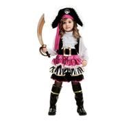 My Other Me - Costume da pirata per bambina con cappello, giacca, gilet con camicia, gonna, cintura e ghette in rosa e nero taglia 12-24 mesi. Perfetto per piccole avventurose